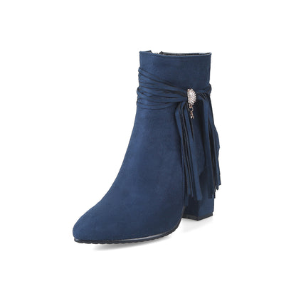 Low heel suede ankle boots women England