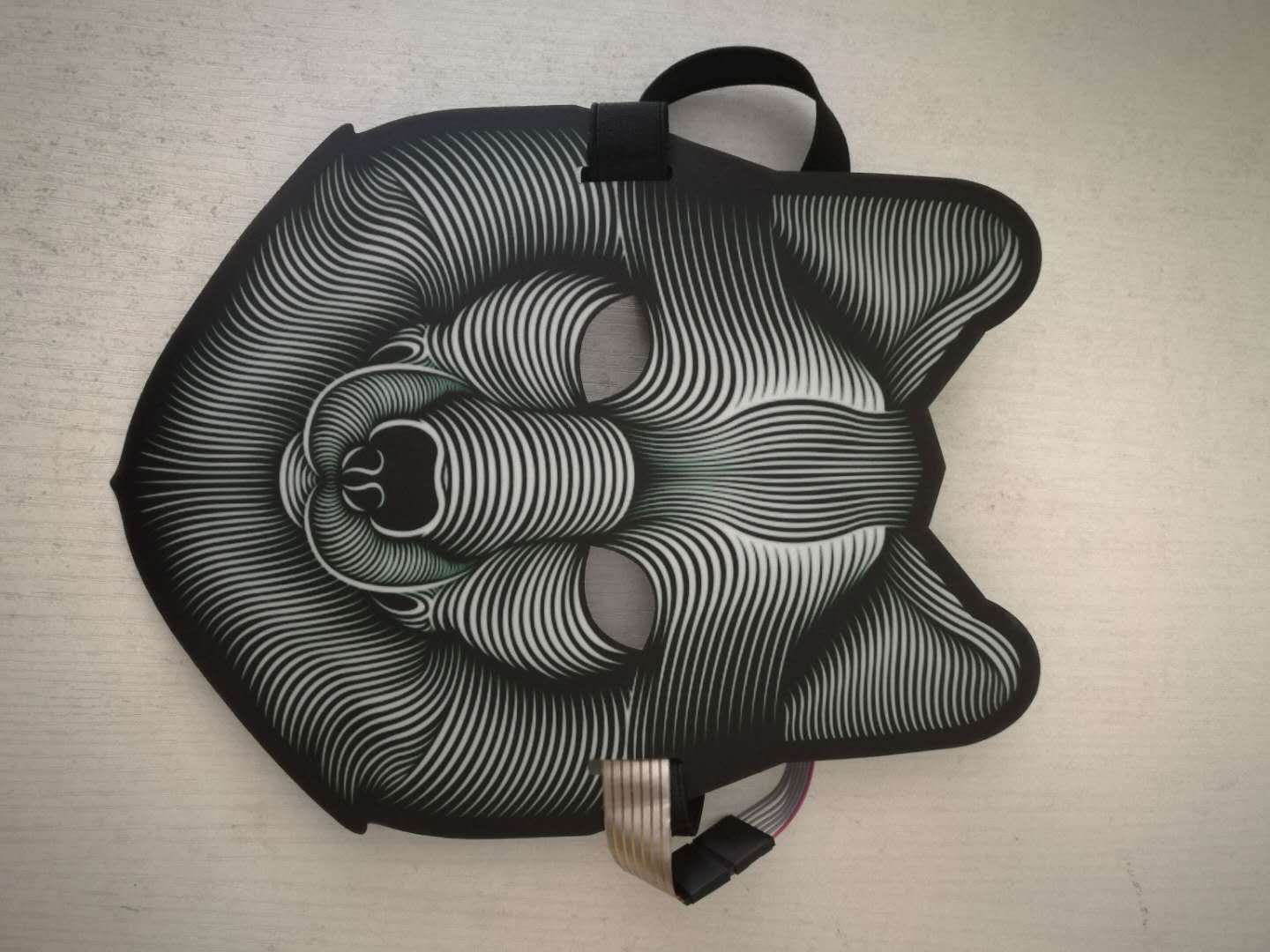 Halloween Glowing Face Cover Led Light Dance For Halloween Festival Party Headwear Music Head Props Bar Face Accessories