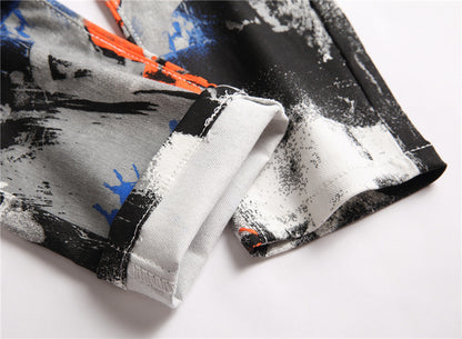 Floral Pants Digital Printing Men's Slim Fit