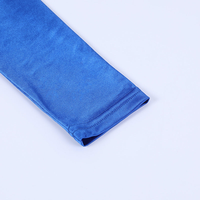 Padded One-Shoulder Sling Back Slit Long Dress