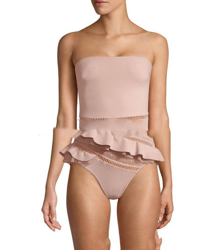 Cute One-piece Lace Covers The Belly And Looks Thin Swimsuit