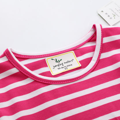 Girls Short Sleeve T Shirt Summer Embroidered Dinosaur