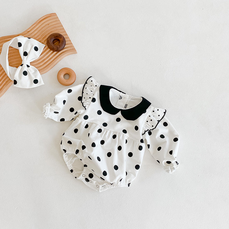 Infant Children's One-piece Clothes Polka Dot Short Sleeve