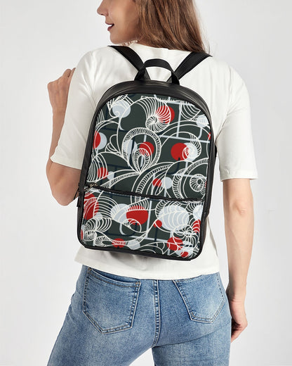 CREATIVE RED AND BLACK SWIRLS CREATED BY FLIPSTYLEZ Classic Faux Leather Backpack