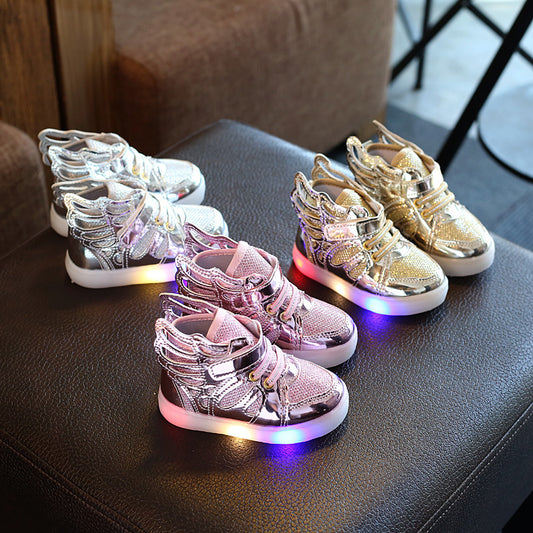 New Spring and Autumn Glowing Flashing Lights Shoes Children's Wings Shoes