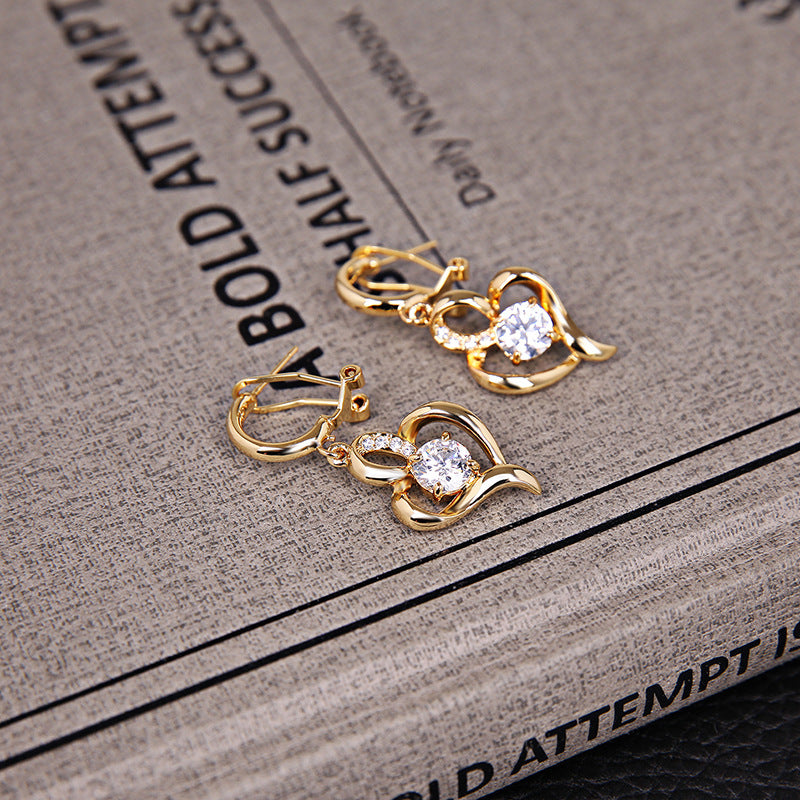 Diamond-studded Jewelry Set Boutique Gift 2-piece Set