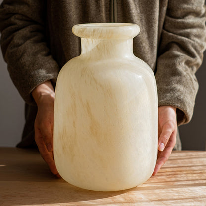 Frosted Matte Light Luxury Glass Large Vase