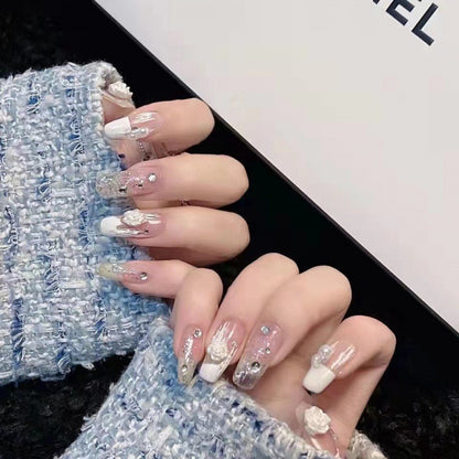 Camellia Plaster Relief Nail Stickers Suit