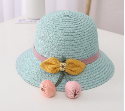 New Summer Children's Sun Protection Straw Hat Girls Pot Hat