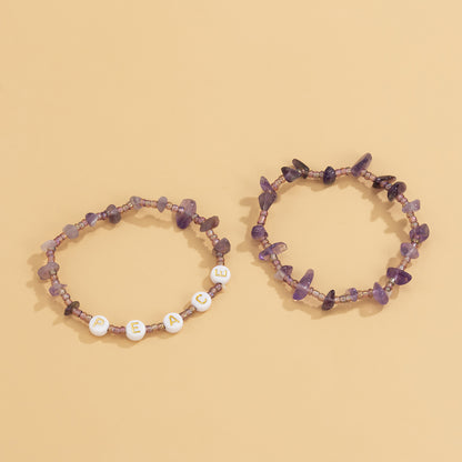 Crushed Stone Hand-woven Rice Bead Bracelet