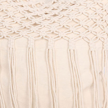 Hand-woven tassel pillow