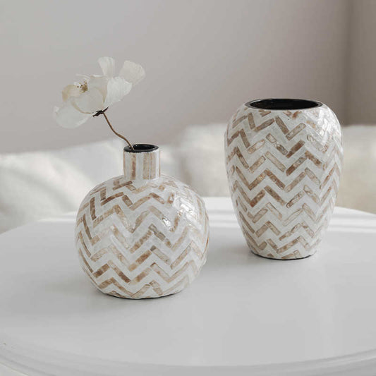 Natural Shell Handmade Ceramic Vase Home Creative Flower Container