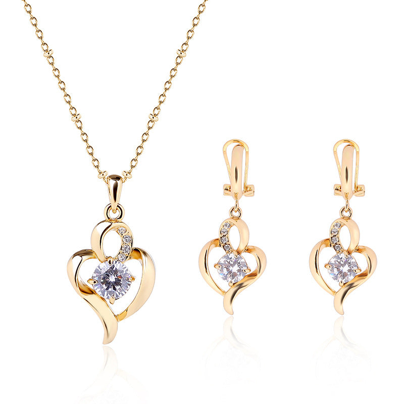 Diamond-studded Jewelry Set Boutique Gift 2-piece Set