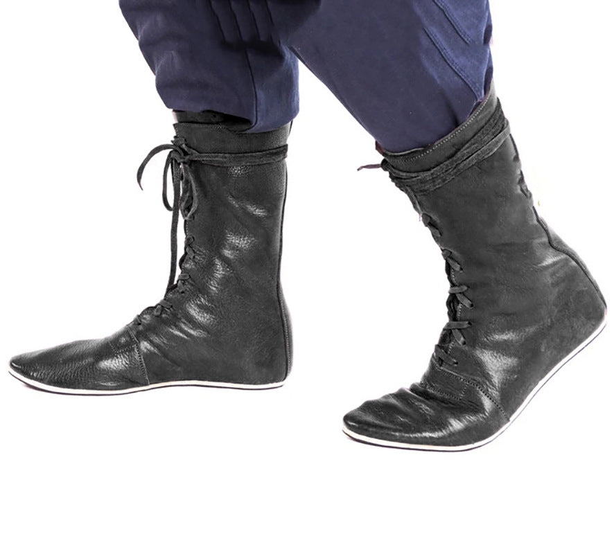 Men's Lace-Up Boots Vintage Pirate Plus Size