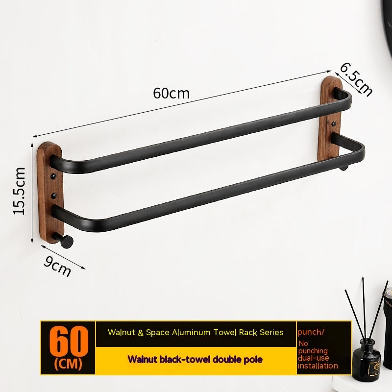 Solid Wood Towel Rack Wall Hanging Multi-bar