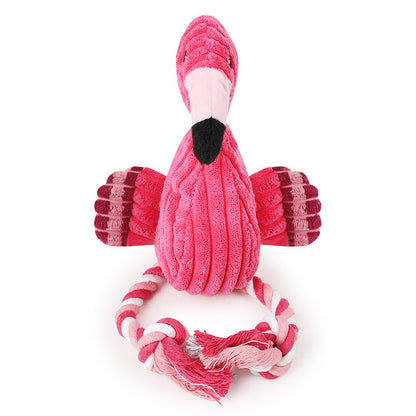 Brushed Velvet Animal Shape Vocal Flamingo Wear-Resistant Bite Resistant Dog Toy