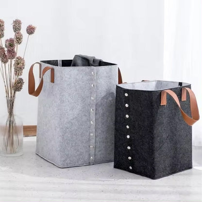 Felt Storage Bucket Removable Snap Button Large Capacity Storage