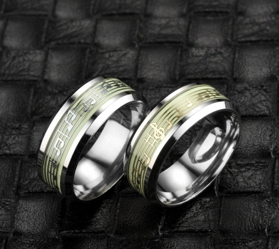 Luminous music five-line music score ring