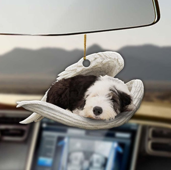 Car Pendant Sleeping Dog Angel Home Decor Acrylic Showcase Hanging Ornaments For Doors