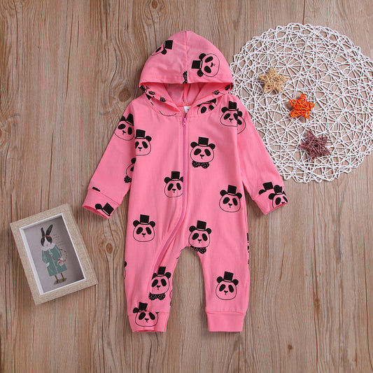 Long sleeve panda print Jumpsuit