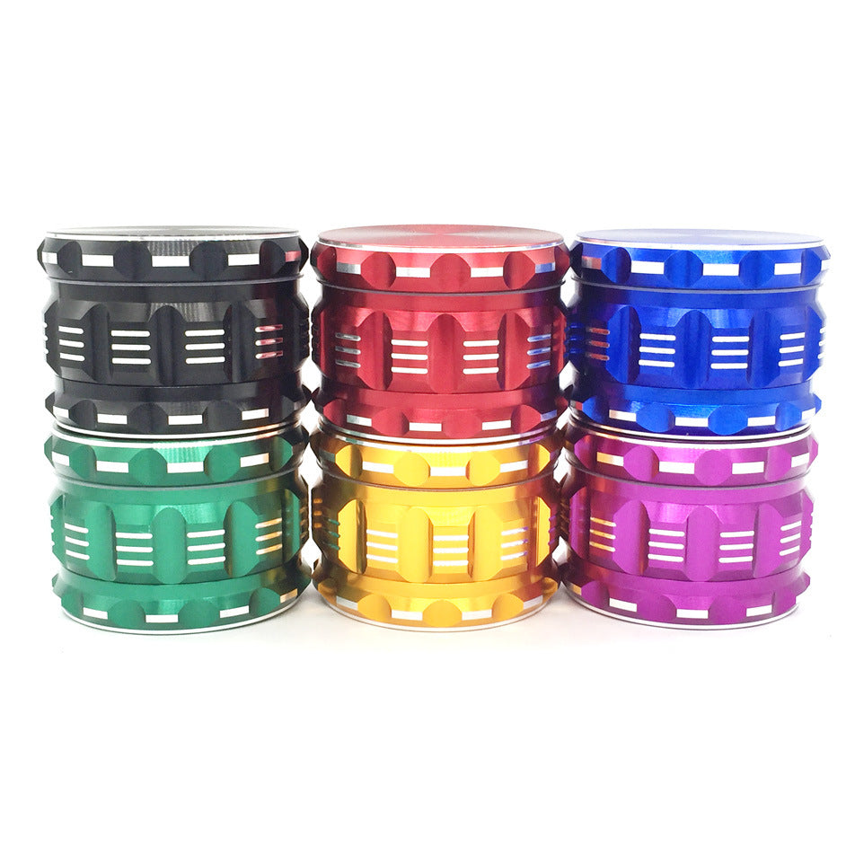 New Metal Sound Pattern Polygonal Aluminum Alloy 4-layer Smoke Grinder