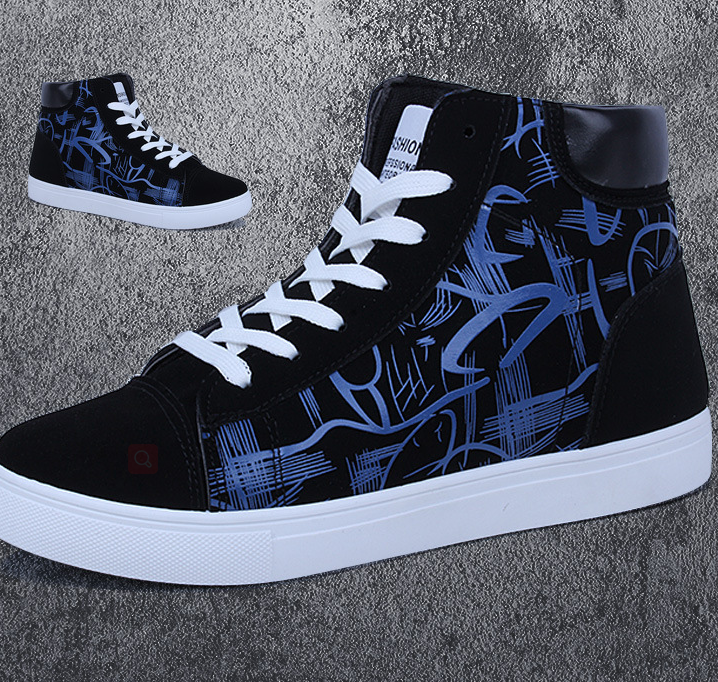 New creative single graffiti design Spring high top shoes Authentic Edition men's shoes