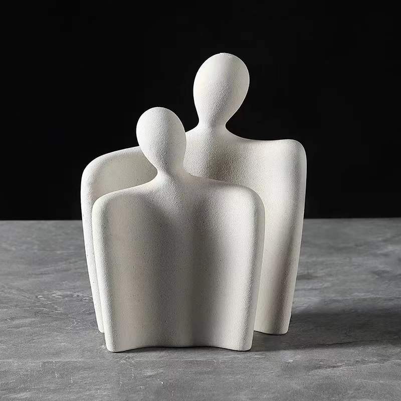 Simple Modern Black And White Geometric Ceramic Vase Ornaments