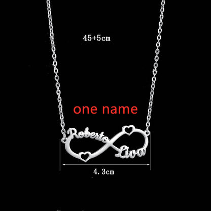 Personalized Stainless Steel Custom Name Necklace Rose Pendant