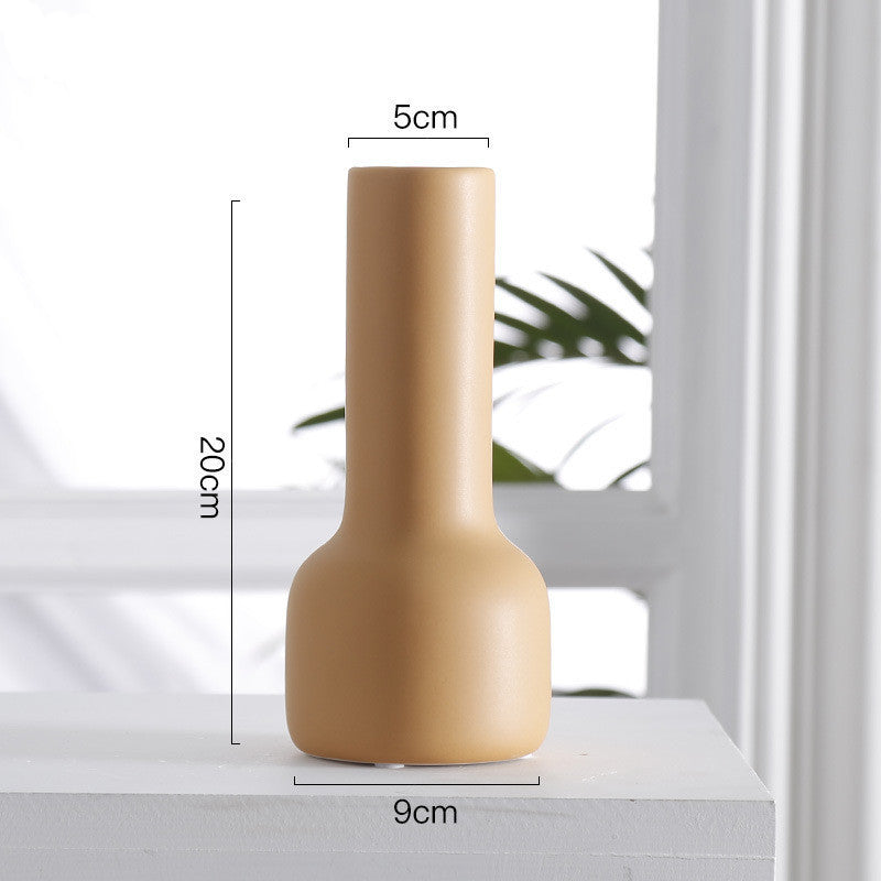 Morandi Color Nordic Style Creative Ceramic Dry Flower Vase Living Room Flower