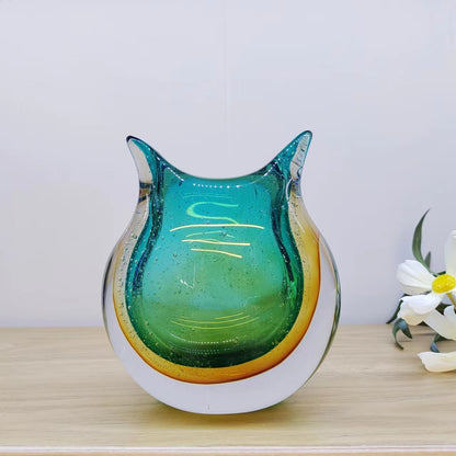 Two Colors Reflection Glass Vase Decoration