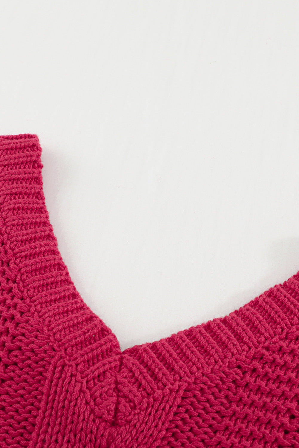 Dark Gray Bubblegum V-Neck Braided Knit Sweater