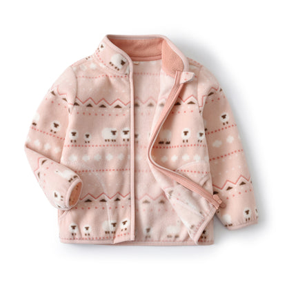 Baby Cartoon Polar Fleece Jacket Thin Long Sleeve