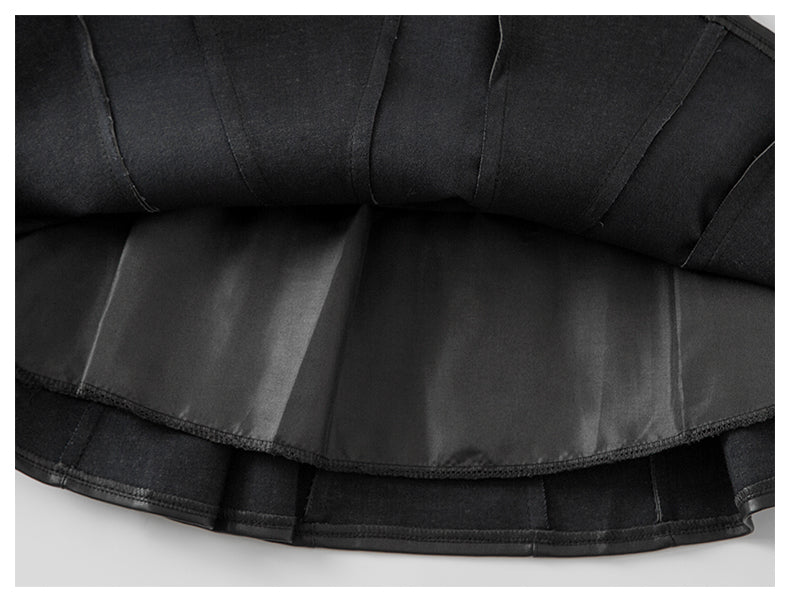 Autumn Winter New Style Children Foreign Style Korean Leather Skirt