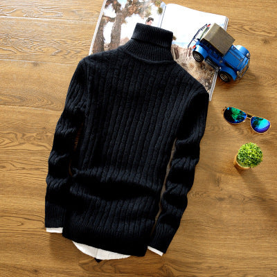 Winter Men's Sweater Korean High Neck