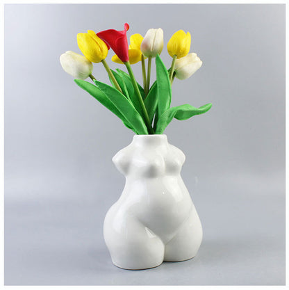 European-style Simple Fat Woman Body Art Ceramic Vase