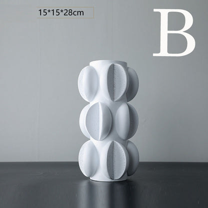 Special-shaped Ceramic Vase Three-piece Modern Minimalist Home Soft Decoration