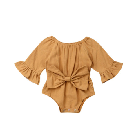 Bow long sleeve suit