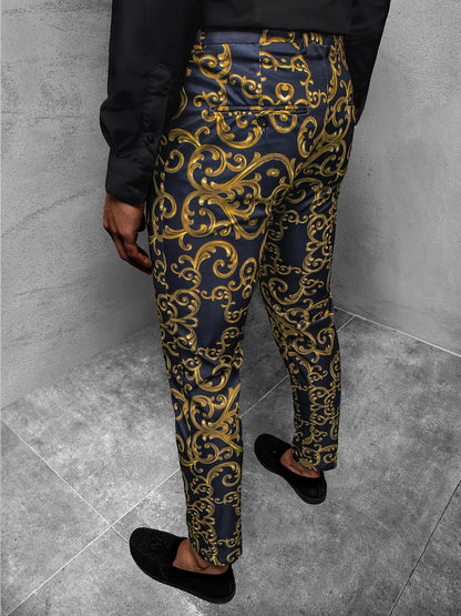 Men's Fashion Stripe Print Casual Pants