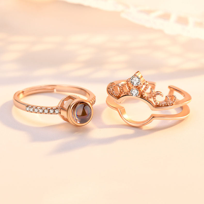 S925 Projection Personalized Photo Ring