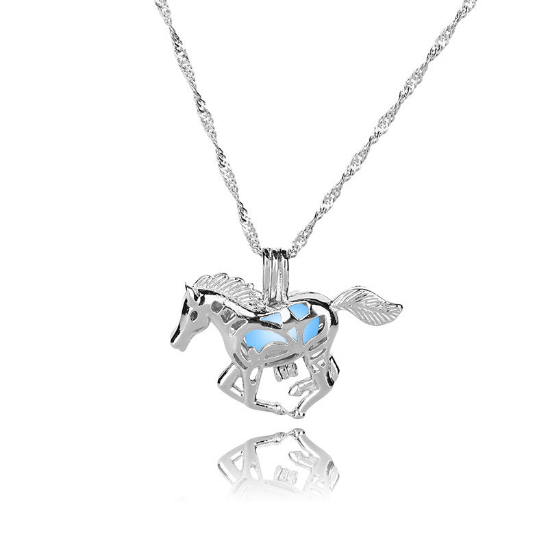 Halloween multi-colored glow-in-the-dark Pony Necklace