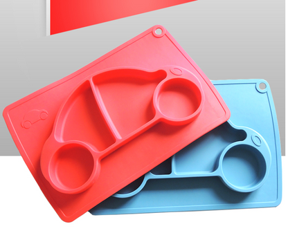 Small model silicone integrated placemat plate plate baby infant food supplement box baby baby silicone plate