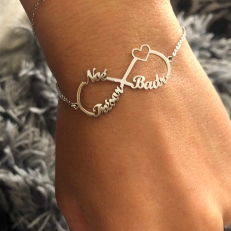 Fashion 8 character infinity Name Bracelet