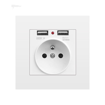 German Type Socket Wall Power Socket With Dual USB