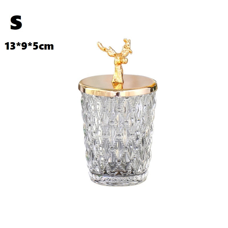 Coffee Table Glass Storage Jar Tooth Swab Cotton Swab Storage Box