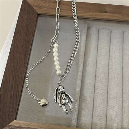 Flocking Bear Three-plant Sweater Chain Long Clavicle