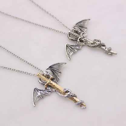 Glorious Dragon Pendant Necklace in the Dark Sword