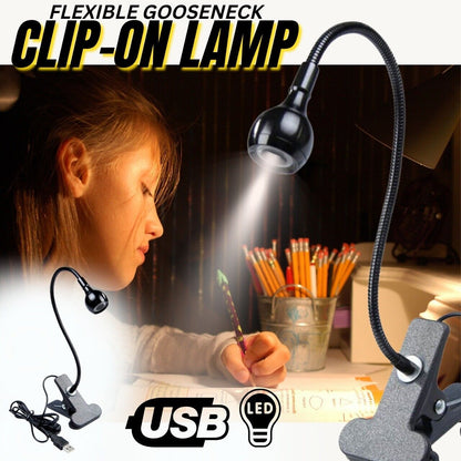 USB Flexible Reading LED Bright Light Book Lamp Clip-on Beside Bed Desk Table