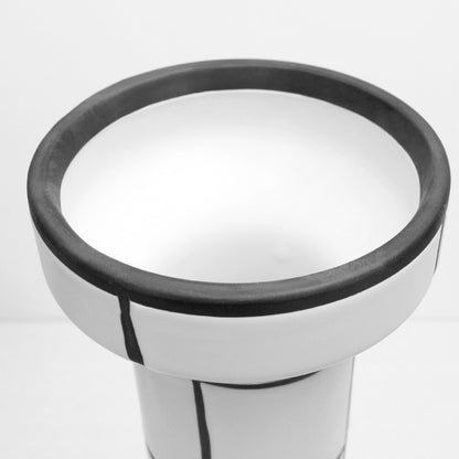 Modern Simple Nordic Creative Home White Ceramic Vase Fashion Stripe Handicraft Ornament Home Decoration