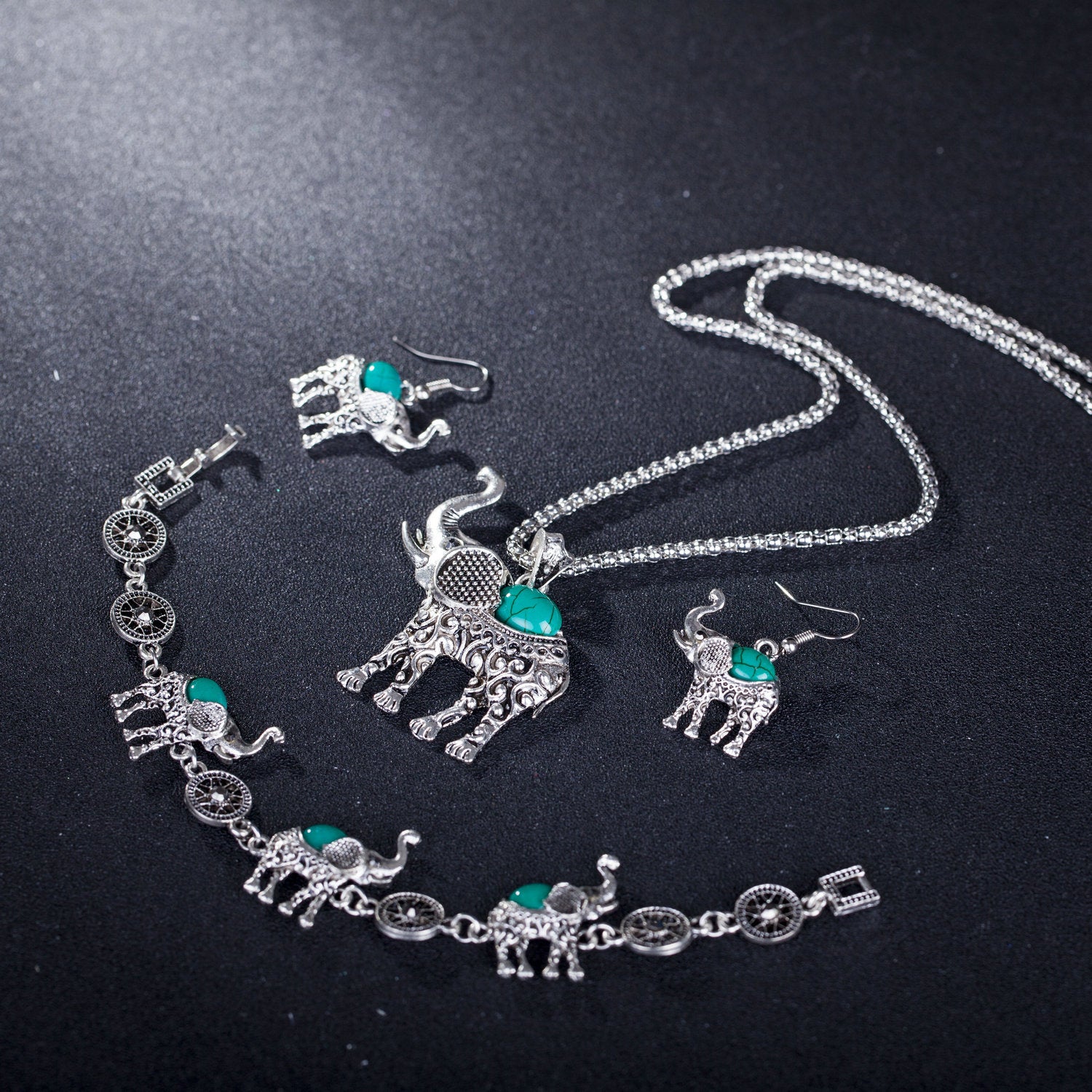 Turquoise Elephant Jewelry Set - FLIPSTYLEZLLC