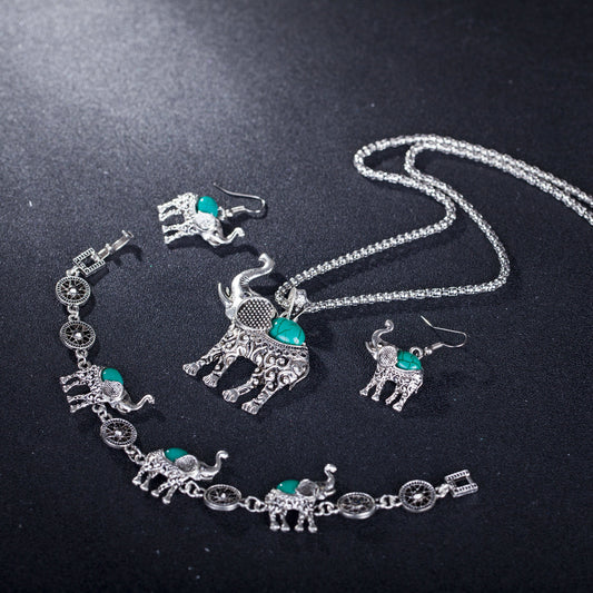 Turquoise Elephant Jewelry Set - FLIPSTYLEZLLC
